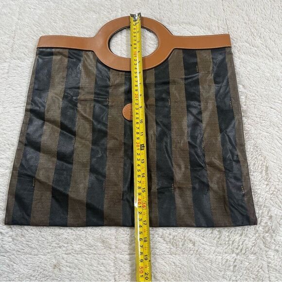 Vintage Fendi Bi Fold Clutch Brown Square Hand Bag Authentic Purse - Picture 9 of 9